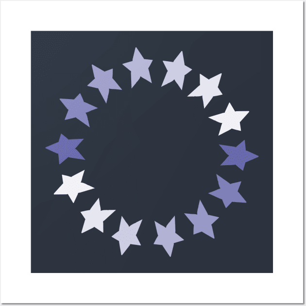 Very Peri Star Circle Graphic Wall Art by ellenhenryart